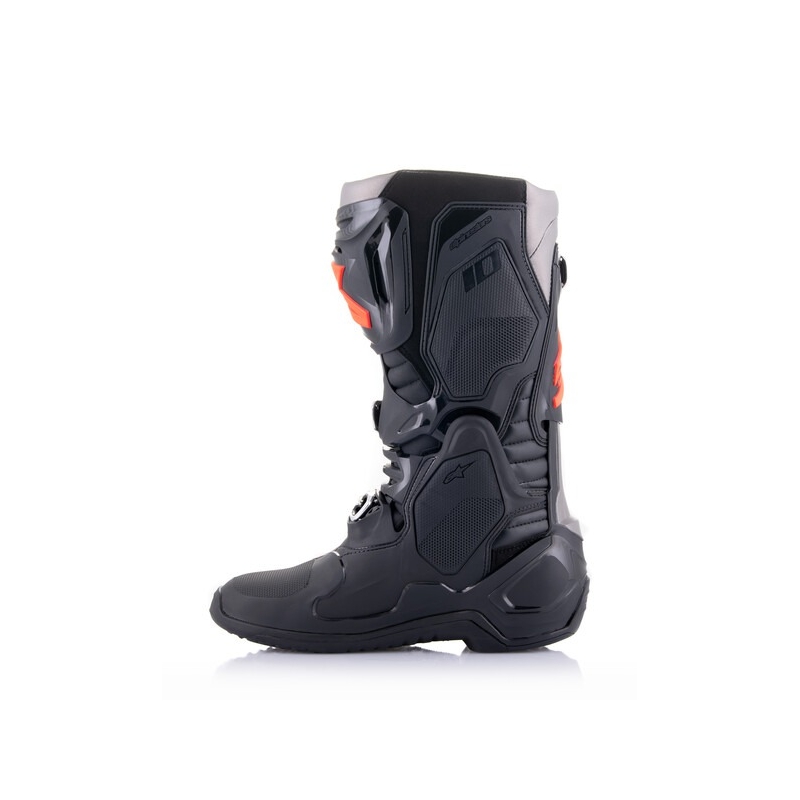 Botas de moto Alpinestars Tech 10 negro-rojo fluo-gris
