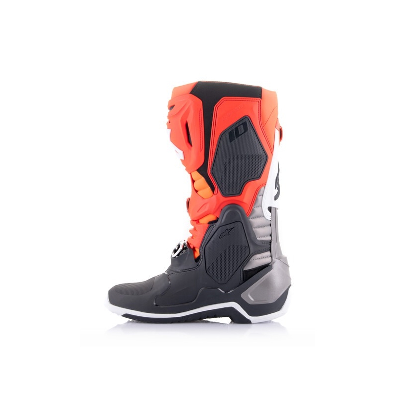 Botas de moto Alpinestars Tech 10 naranja-amarillo-morado-blanco-negro