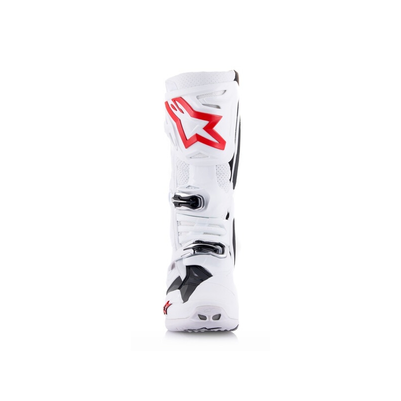 Botas de Moto Alpinestars Tech 10 Superventiladas Perforadas Blanco-Rojo-Negro