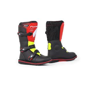 Botas de moto para niño Forma Rock negro-amarillo-rojo