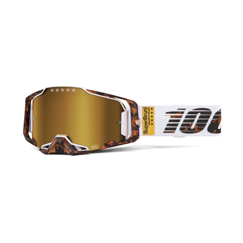 Gafas motocross 100% - USA ARMEGA Bruni Special oro plexi