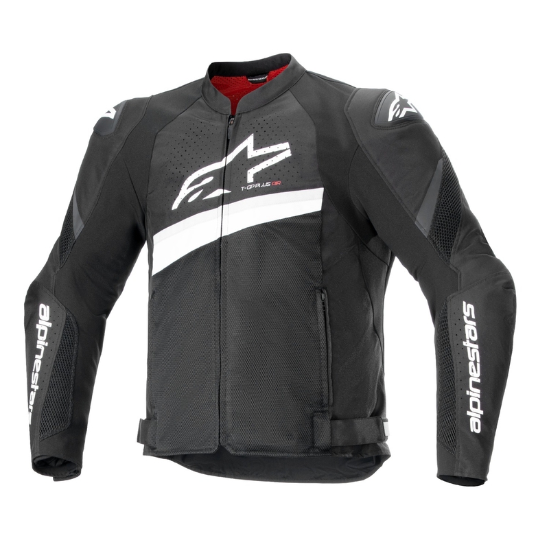 Chaqueta de moto Alpinestars T-GP Plus R 4 Airflow blanca y negra