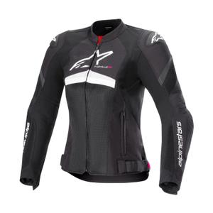Chaqueta de moto Alpinestars Mujer Stella T-GP Plus R 4 Airflow Negra y Blanca