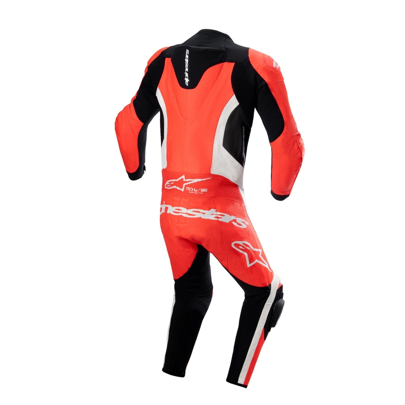 Mono de cuero Alpinestars GP Force Lurv fluo rojo-blanco-negro de una pieza
