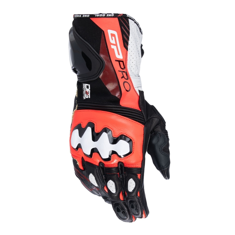 Guantes de moto Alpinestars GP PRO R 4 negro-rojo fluo-blanco