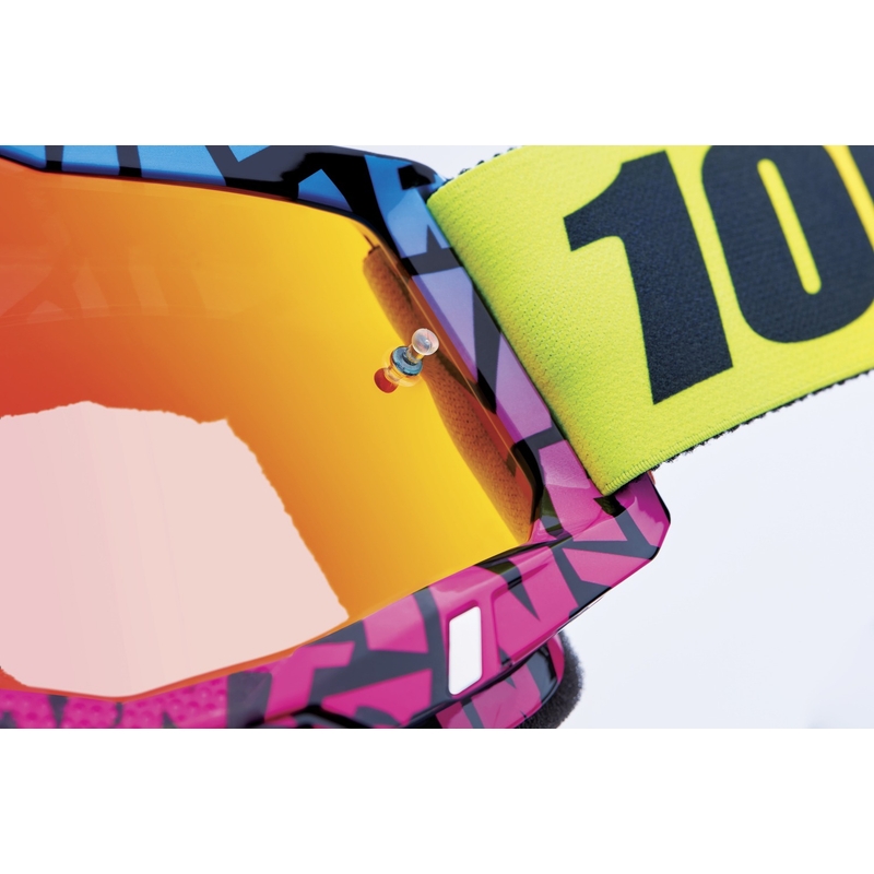 Gafas de motocross 100% ACCURI 2 Special UTV/OTG - edición limitada Ken Block rojo con plexi cromado