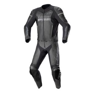 Mono de moto Alpinestars GP Force Chaser TECH-AIR 5 compatible negro-negro de dos piezas de cuero