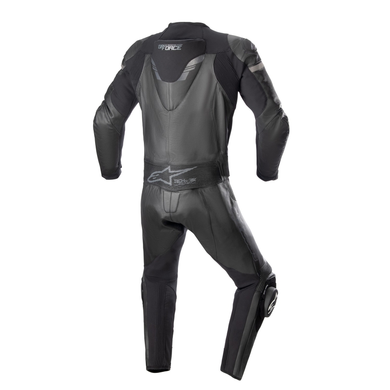 Mono de moto Alpinestars GP Force Chaser TECH-AIR 5 compatible negro-negro de dos piezas de cuero