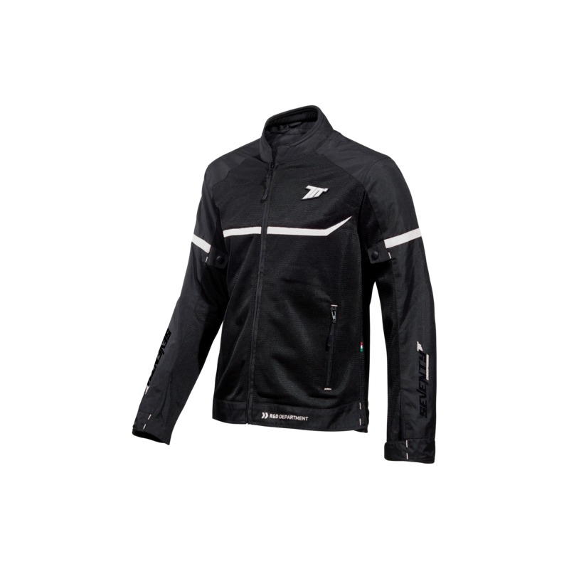 SEVENTY DEGREES SD-JR30.1 Chaqueta de moto blanca y negra Mojave