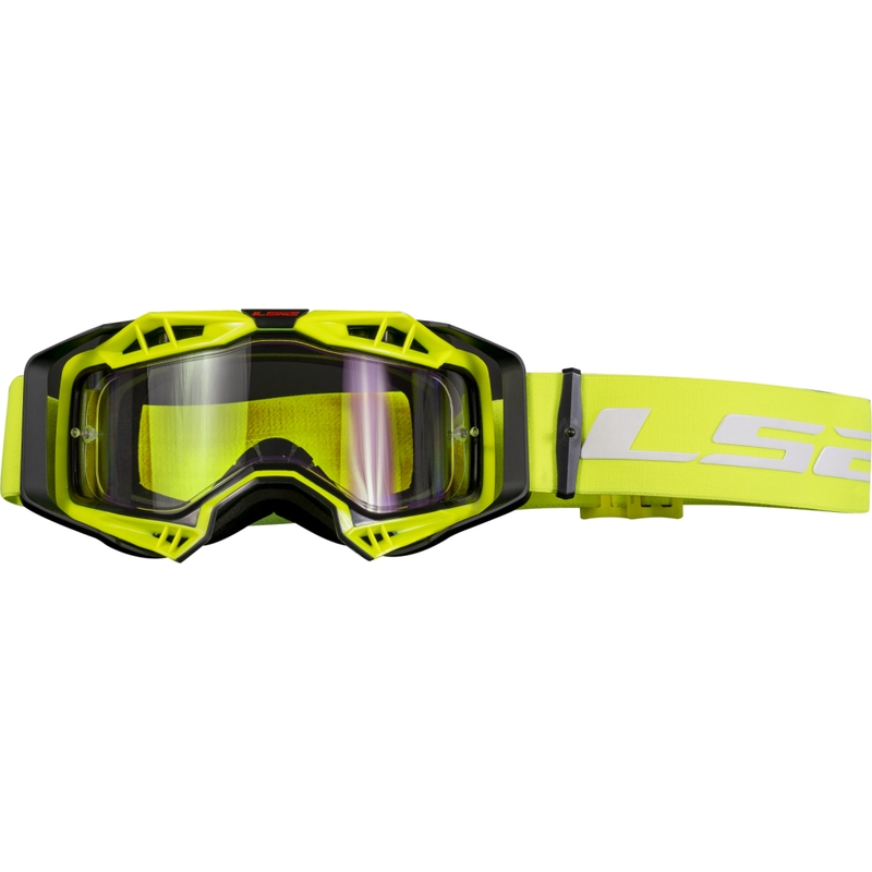 LS2 Aura Enduro gafas de motocross negro-amarillo plexi transparente