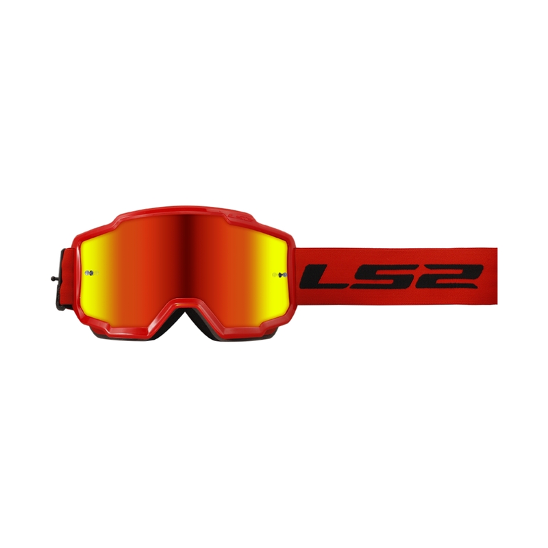 Gafas de motocross LS2 Charger rojas con plexi de iridio