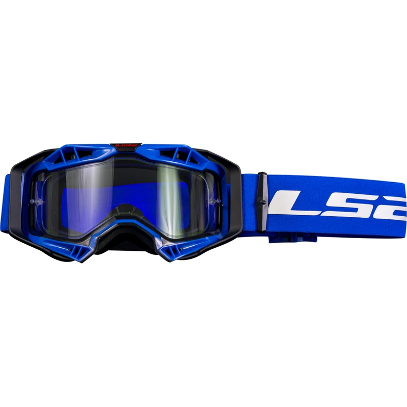 LS2 Aura Enduro gafas de motocross negro-azul plexi transparente