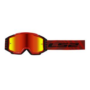 Gafas de motocross LS2 Charger PRO rojas con plexi de iridio