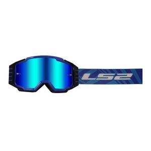 Gafas de motocross LS2 Charger PRO azul con plexi iridium
