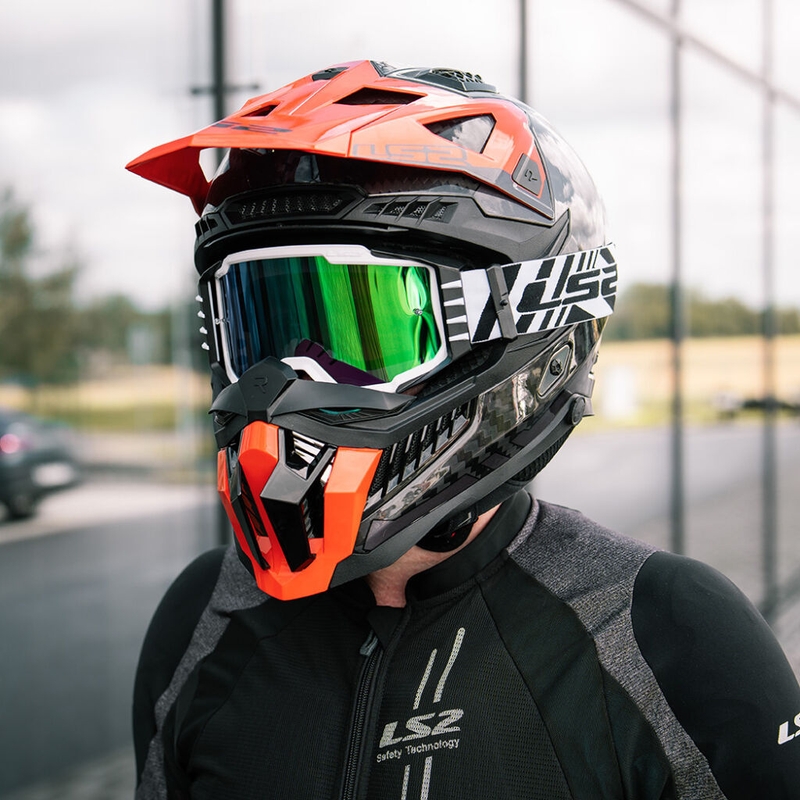 Gafas de motocross LS2 Charger PRO blancas con plexi de iridio