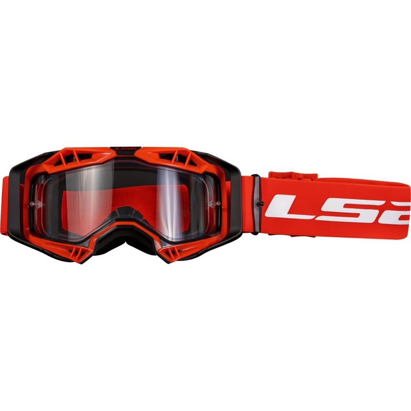 LS2 Aura Enduro gafas de motocross rojo transparente plexi