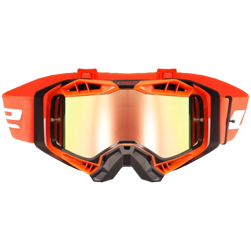 Gafas de motocross LS2 Aura PRO plexi iridium negro-naranja