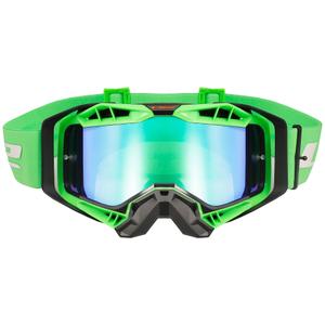 Gafas de motocross LS2 Aura PRO negro-verde iridium plexi