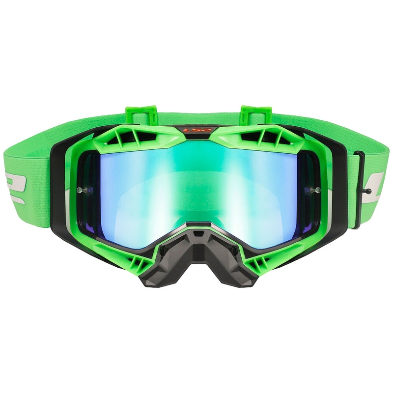 Gafas de motocross LS2 Aura PRO negro-verde iridium plexi