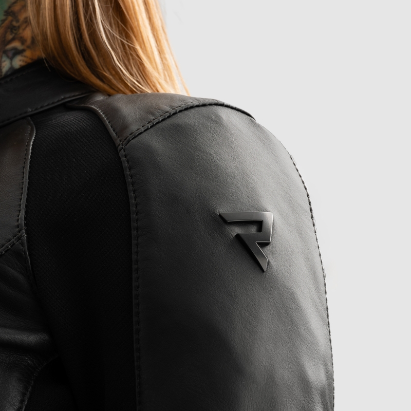 Chaqueta moto de cuero mujer Rebelhorn Siena negro