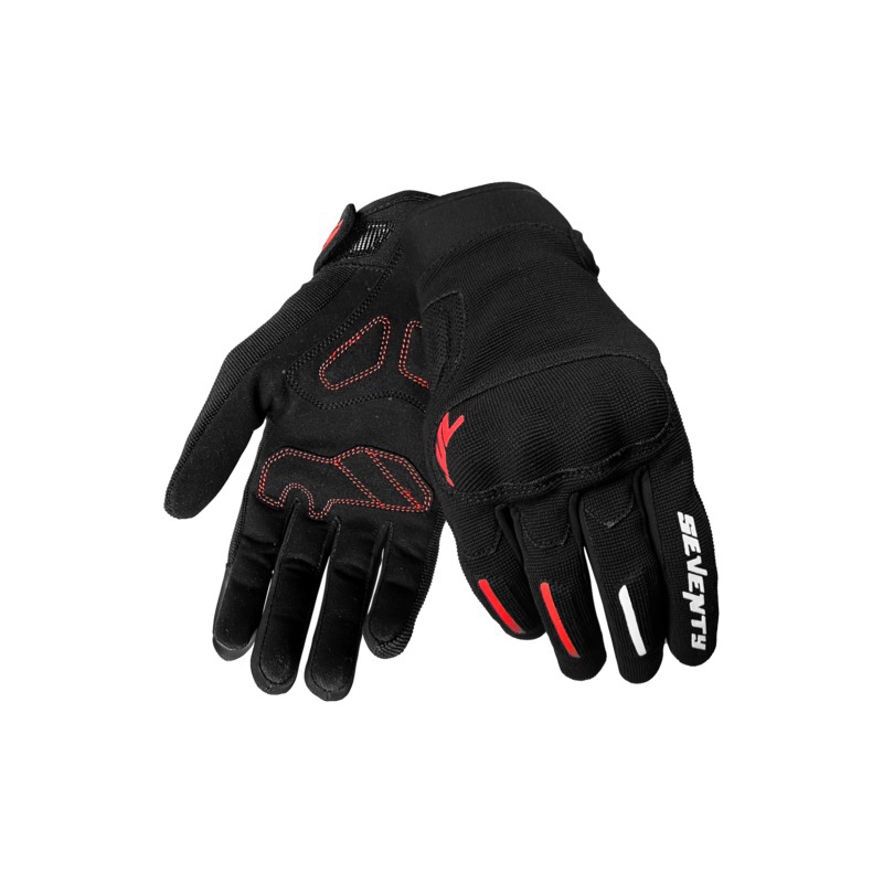 Guantes de moto Seventy Degrees SD-C40 Asfalto negro y rojo