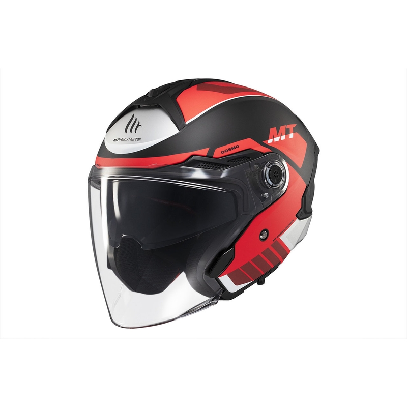MT Cosmo SV Cruiser casco abierto rojo-negro-gris mate