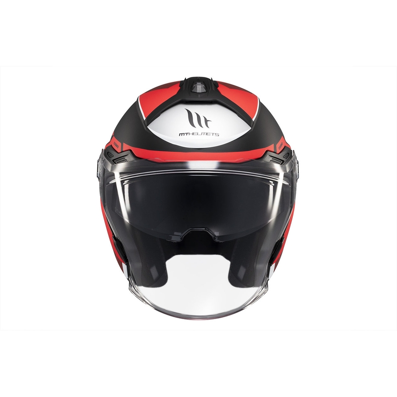 MT Cosmo SV Cruiser casco abierto rojo-negro-gris mate