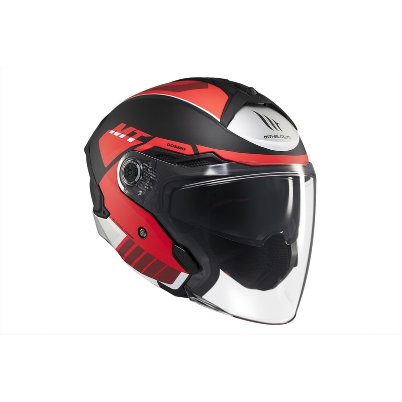 MT Cosmo SV Cruiser casco abierto rojo-negro-gris mate