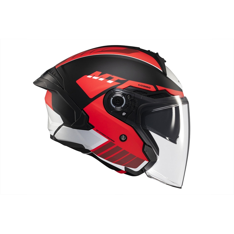 MT Cosmo SV Cruiser casco abierto rojo-negro-gris mate