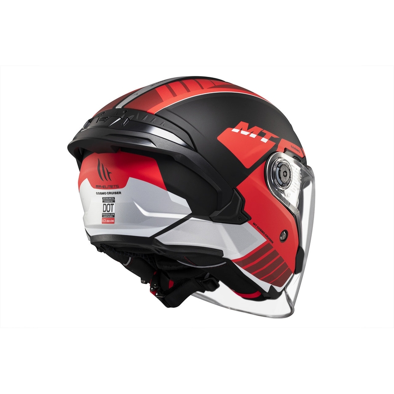 MT Cosmo SV Cruiser casco abierto rojo-negro-gris mate