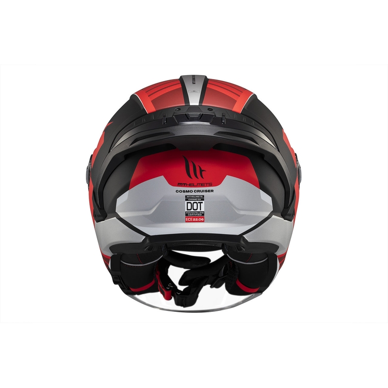 MT Cosmo SV Cruiser casco abierto rojo-negro-gris mate