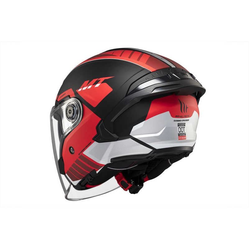 MT Cosmo SV Cruiser casco abierto rojo-negro-gris mate