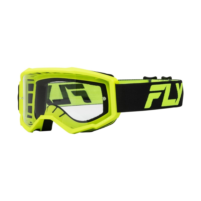 Gafas de motocross infantiles FLY Racing Focus negro-amarillo fluo con plexi transparente