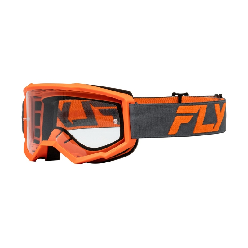 Gafas infantiles de motocross FLY Racing Focus negro-naranja con plexi transparente