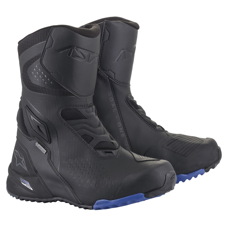 Botas de moto Alpinestars RT-8 GORE-TEX negras y azules