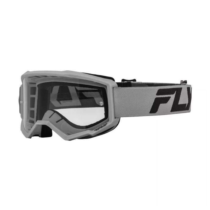 Gafas de motocross infantiles FLY Racing Focus plata-negro con plexi transparente