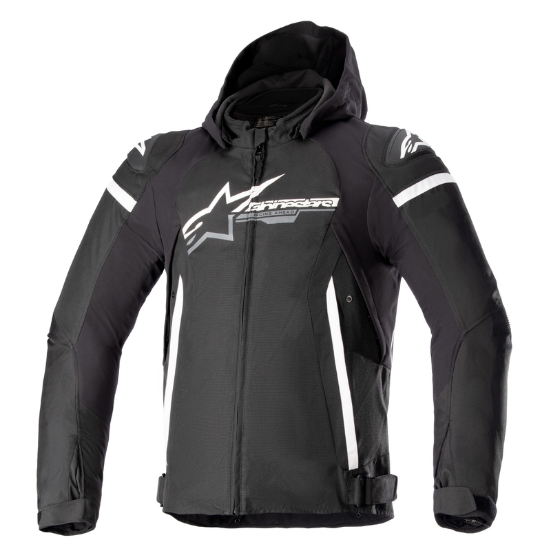 Chaqueta de moto Alpinestars Zaca Waterproof Negra y Blanca