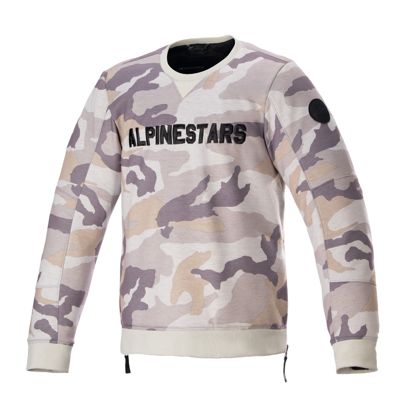 Sudadera de moto Alpinestars Legit Crew Fleece en gris camuflaje claro