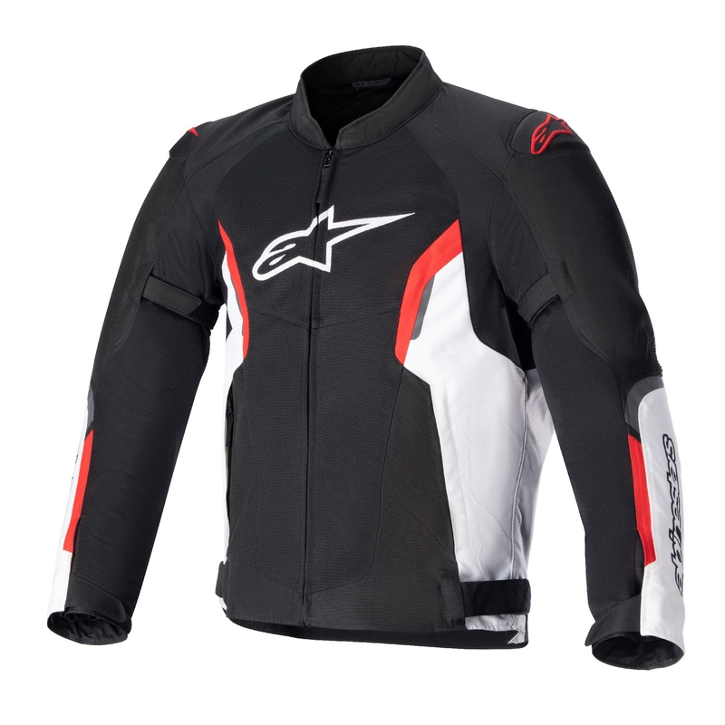 Chaqueta de moto Alpinestars AST AIR TECH-AIR 5 compatible negro-blanco-rojo fluo