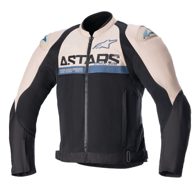 Chaqueta de moto Alpinestars SMX Air marrón claro-negro-azul