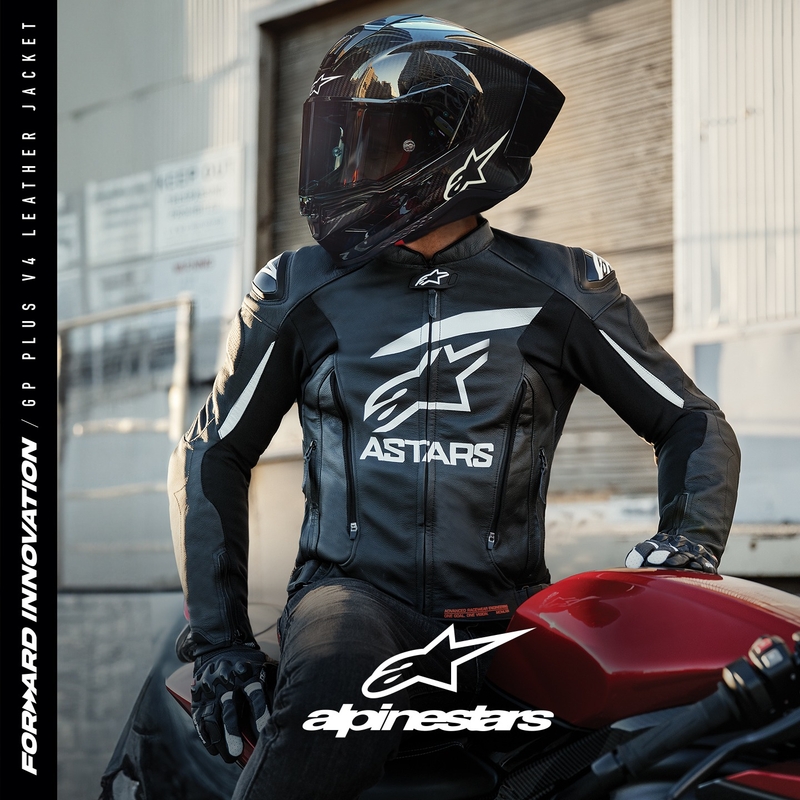 Chaqueta de moto Alpinestars GP PLUS 4 blanca y negra