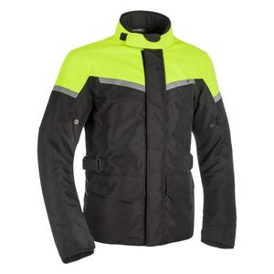 Chaqueta de moto Oxford Spartan Long WP negro-amarillo fluo