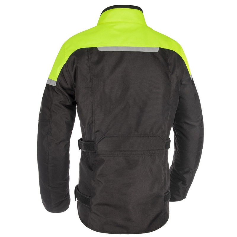 Chaqueta de moto Oxford Spartan Long WP negro-amarillo fluo