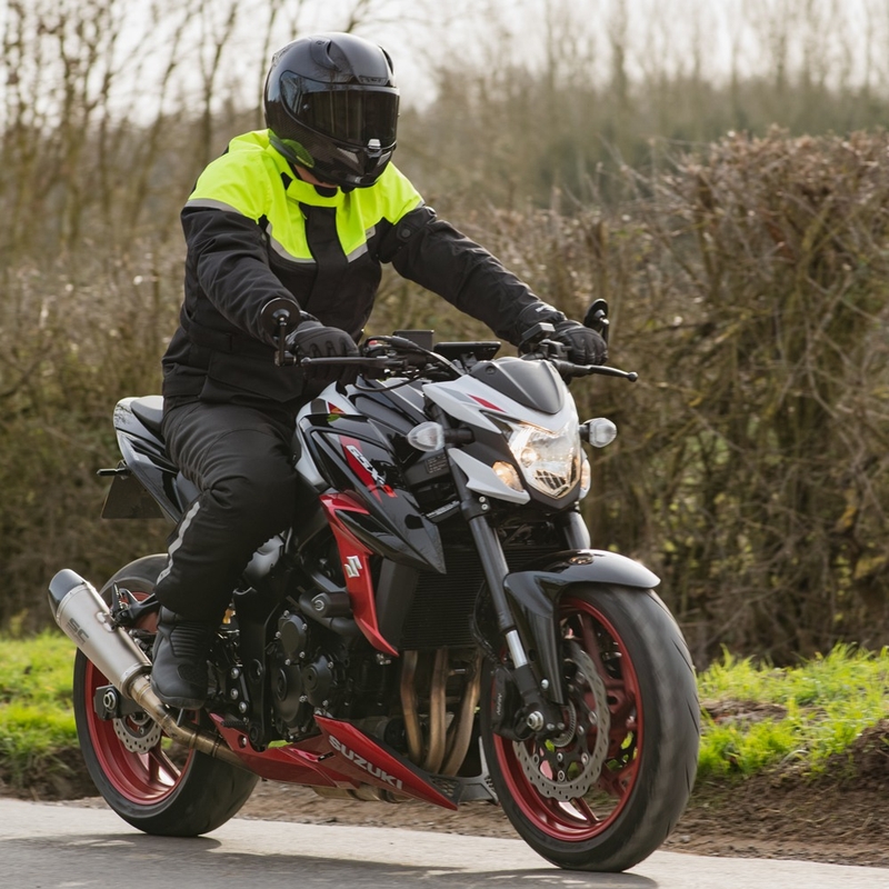 Chaqueta de moto Oxford Spartan Long WP negro-amarillo fluo