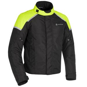 Chaqueta de moto Oxford Spartan Short WP negro-amarillo fluo