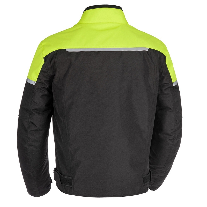 Chaqueta de moto Oxford Spartan Short WP negro-amarillo fluo
