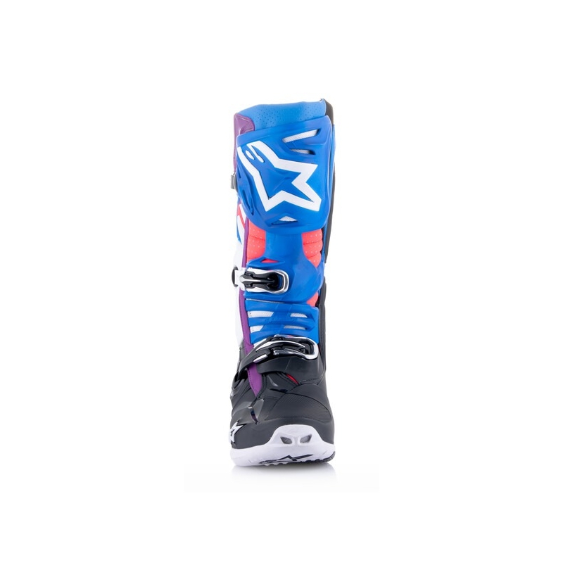 Botas de moto Alpinestars Tech 10 Supervented Perforadas Azul-Morado-Rosa-Blanco-Gris-Negro