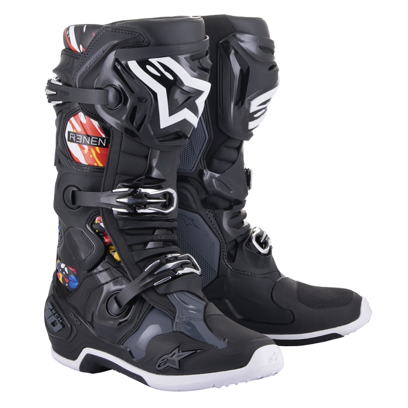 Botas de moto Alpinestars Tech 10 Limited Edition Renen Negro-Gris-Blanco-Multicolor