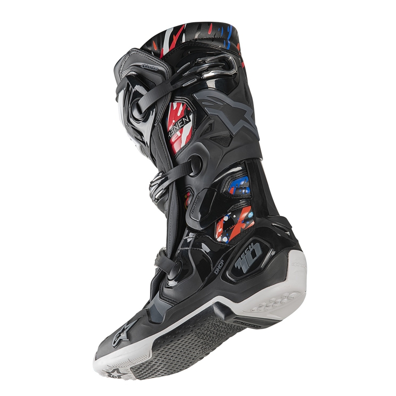 Botas de moto Alpinestars Tech 10 Limited Edition Renen Negro-Gris-Blanco-Multicolor