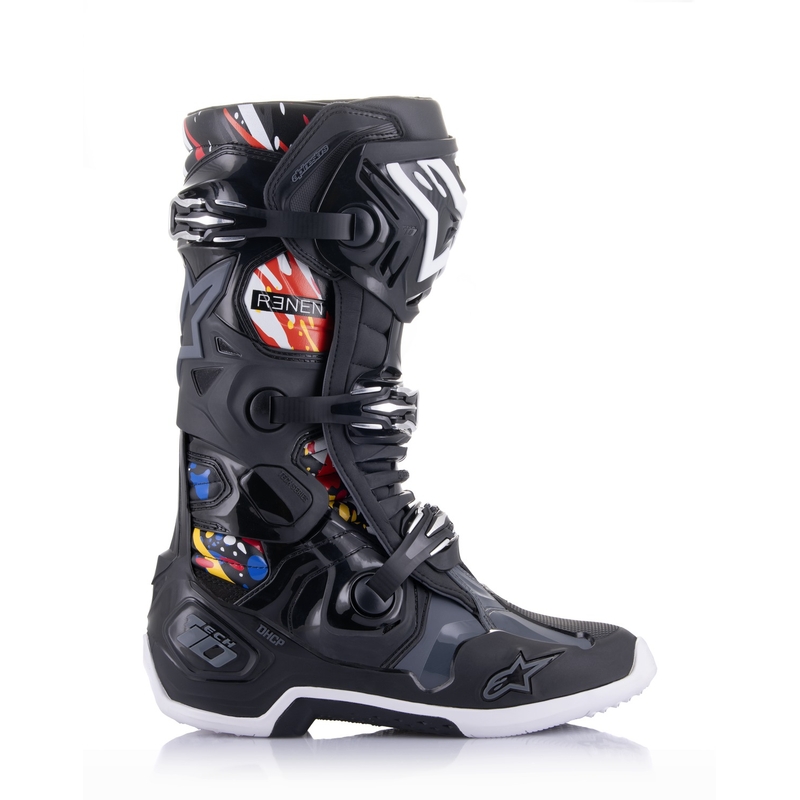 Botas de moto Alpinestars Tech 10 Limited Edition Renen Negro-Gris-Blanco-Multicolor